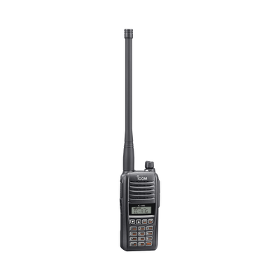 Imagen de Radio portátil aéreo con Bluetooth incluido, rango de frecuencia 118-136.99166MHz, 6W PEP, 200 canales alfanuméricos, pantalla de 8 caracteres, incluye: batería, cargador, antena y clip