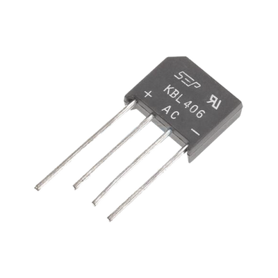 Imagen de Puente Rectificador de Silicio, 4 Amp. 600 Volt, Fase Sencilla, Encapsulado KBL.
