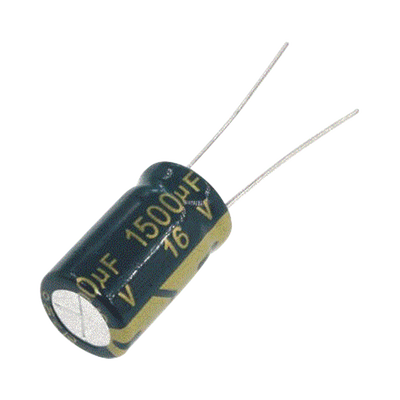 Imagen de Capacitor Electrolítico de Aluminio, Radial de 1500 µFd, 16 Vcc, 105 °C, 10 x 20 mm.
