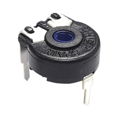 Imagen de Potenciómetro de Carbón 50K, 0.15W, 10 mm, Montaje Horizontal, Ajuste Vertical.