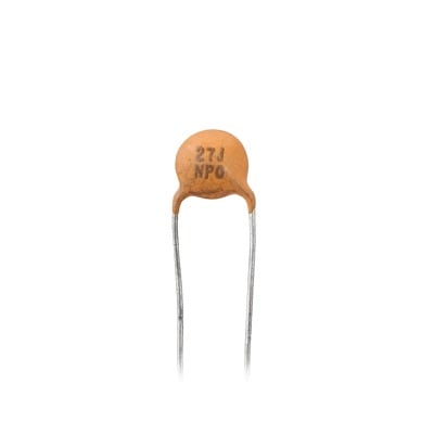 Imagen de Capacitor Disco de Cerámica de 27 pFd, 50 V.
