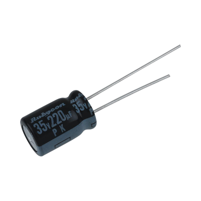Imagen de Capacitor Electrolítico Radial en Aluminio de 220 µFd, 35 Vcc, 105 °C, 10 x 12.5 mm.