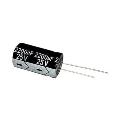 Imagen de Capacitor Electrolítico en Aluminio, Radial de 2200 µFd, 25 Vcc, 105 °C, 13 x 25 mm.