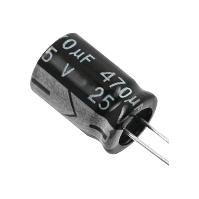 Imagen de Capacitor Electrolítico de Aluminio, Radial de 470 µFd, 25 Vcc, 105 °C, 8  x 15 mm.
