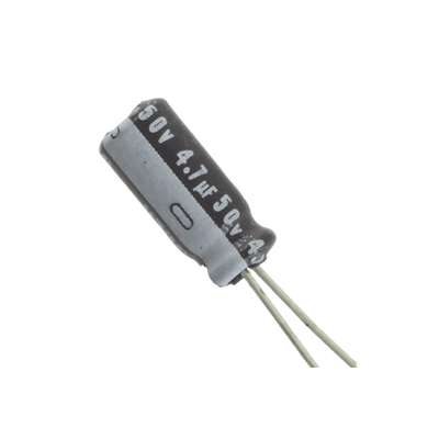 Imagen de Capacitor Electrolítico de Aluminio, Radial de 4.7 µFd, 50 Vcc, 105 °C, 5 x 11.7 mm.