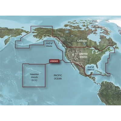 Imagen de Mapa HXUS604X todas las costas de EE.UU y las costas del oeste de Canada.