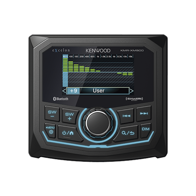 Imagen de Estéreo marino sumergible IP66, con pantalla de 2.7 pulgadas, conexión Bluetooth, iluminación multicolor variable, con entrada USB
