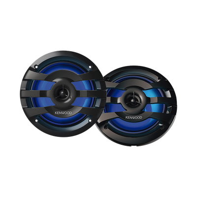 Imagen de Par de altavoces fabricados en grado marinos en rejilla color negro de 6.5" con iluminación led,  potencia máxima de 260 W