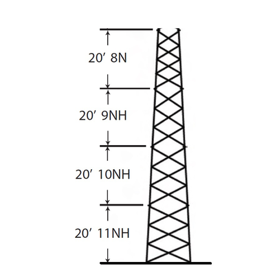 Imagen de Torre especial Autosoportada Robusta de 24 m. Linea SSV HEAVY DUTY (Sec. 8 - 11)