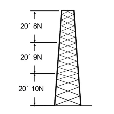 Imagen de Torre especial Autosoportada Robusta de 18 m. Linea SSV HEAVY DUTY (Sec. 8 - 10)