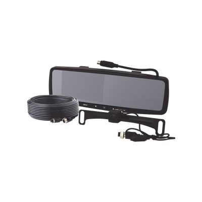 Imagen de Sistema alámbrico de reversa con cámara y monitor de 4.3 pulgadas, Incluye cámara para placa de  170°
