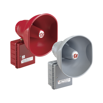 Imagen de AudioMaster® Altavoz de bocina reentrante para megafonía y anunciamiento publico, 30W de Potencia, Listado contra incendios UL, Color Gris
