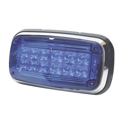 Imagen de Luz de advertencia 8 X 4", Color Azul, IP67, SAE, Ideal para Ambulancias