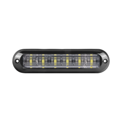 Imagen de Luz Auxiliar Ultra Brillante  IP67 de 6 LEDs, Color Rojo/Claro, con mica transparente y bisel negro