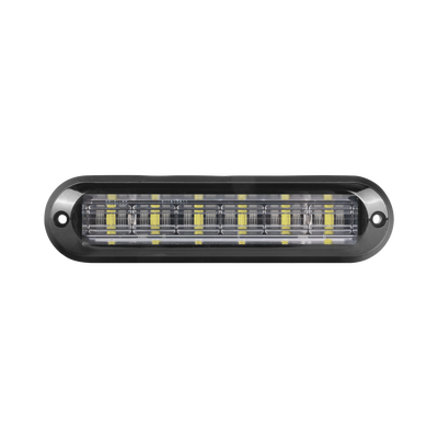 Imagen de Luz Auxiliar Ultra Brillante  IP67 de 6 LEDs, Color Ambar/Claro, con mica transparente y bisel negro