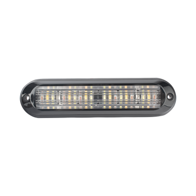 Imagen de Luz Auxiliar, Ultra Brillante, IP67, 18 LEDs, Tricolor, Color Rojo/Claro/Ambar, con mica transparente y bisel negro