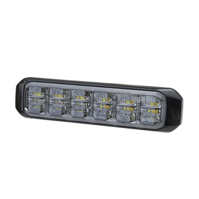 Imagen de Luz Auxiliar de 18 LED, SAE, Tricolor, Bisel Negro, Rojo/Blanco/Ambar, Lente Transparente