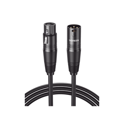 Imagen de Cable para Micrófono XLR Tipo Canon Macho a Hembra / 10 Metros / Plug & Play / Antiinterferencias / Triple Blindaje / Alta Calidad / Color Negro