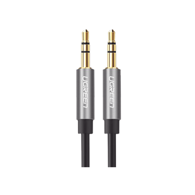 Imagen de Cable Auxiliar 5 Metros / Conector 3.5mm a 3.5mm / Macho a Macho / Cubierta de TPE / Carcasa de Aluminio / Color Negro