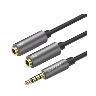 Imagen de Cable Divisor en Y / De 3.5 mm Macho a Dos Salidas de 3.5 mm Hembra / CTIA, TRS / Núcleo de Cobre / TPE /  Longitud 20 cm / Ideal para Separar el Micrófono de los Auriculares