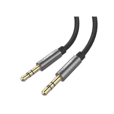 Imagen de Cable Auxiliar 2 Metros / Conector 3.5mm a 3.5mm / Macho a Macho / Cubierta de TPE / Carcasa de Aluminio / Color Negro