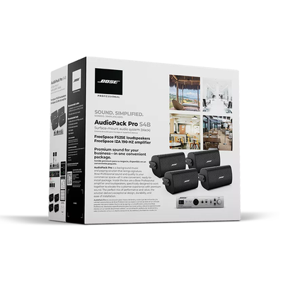 Imagen de Kit de Audio Freespace | 4 Altavoces de Pared + Amplificador | Color Negro | Ideal para Audio Ambiental