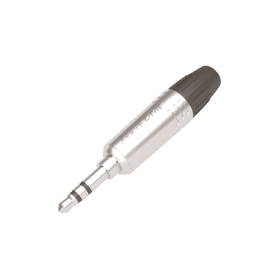 Imagen de Conector Delgado Estéreo | 3.5 mm | Carcasa Cromada Perla | Contacto Niquelado | Cable OD 2-4,5 mm