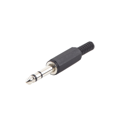 Imagen de Conector macho de 6,3 mm con funda de plastico (estereo)