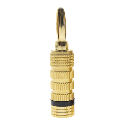 Imagen de Conector Banana Tipo Tornillo para Bocinas | Instalaciones Profesionales de Audio | Chapado en Oro | Color Negro (1 Pieza)