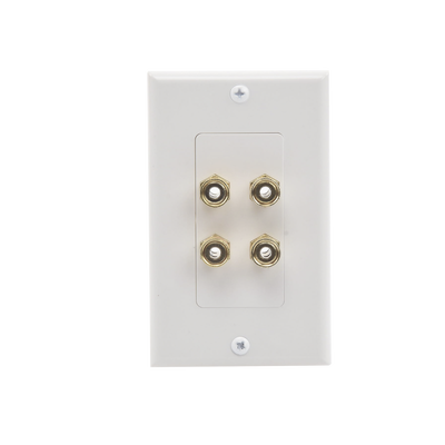 Imagen de Placa de Pared | Postes de Unión Tipo Banana | Conexión para 2 Altavoces | Fácil Instalación | Conectores Chapados en Oro