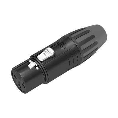 Imagen de Conector XLR hembra | Carcasa Enchapada en Negro | Contactos Enchapados en Plata |