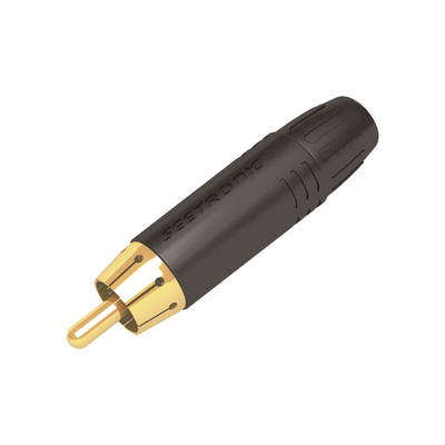 Imagen de Conector Macho RCA | Carcasa Enchapada en Negro | Contacto Enchapado en Oro | Cable OD 3.5-6.5mm