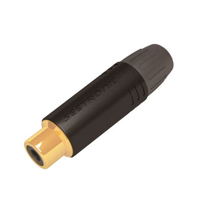 Imagen de Conector Hembra RCA | Carcasa Enchapada en Negro | Contacto Enchapado en Oro | Cable OD 3.5-6.5mm
