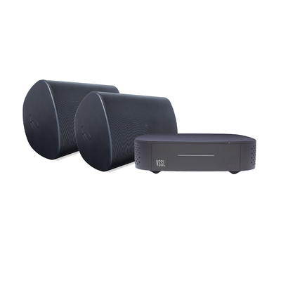 Imagen de KIT Amplificador VSSL A1X | 2 Bocinas para Montaje Superficial de 6in de TruAudio Modelo OP6BK | Color Negro IP66