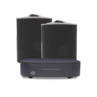 Imagen de KIT Amplificador VSSL A1X | 2 Bocinas para Montaje Superficial de 5.25 in de TruAudio Modelo OL5BK | Color Negro IP66