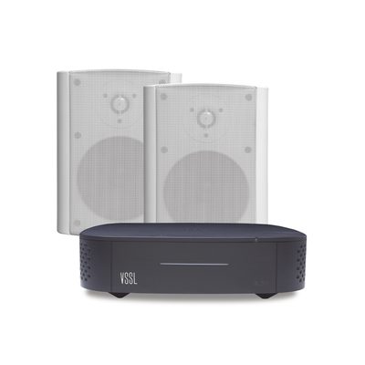 Imagen de KIT Amplificador VSSL A1X | 2 Bocinas para Montaje Superficial de 5.25 in de TruAudio Modelo OL5WT | Color Blanco IP66