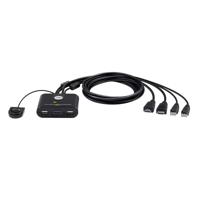 Imagen de Switch KVM | USB FHD HDMI | de 2 puertos en formato cable | 1920x1080 @ 60Hz (FHD)| HDCP 1.4 | Conecta y controla 2 equipos con un solo monitor, teclado y mouse