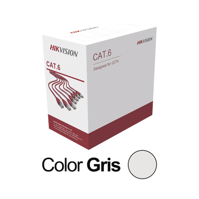 Imagen de Bobina de cable UTP 305 mts / Cat6 (23 AWG) / Color Gris / PVC (CM) / Uso en Interior / 100% Cobre / Aplicaciones de CCTV y Redes de Datos