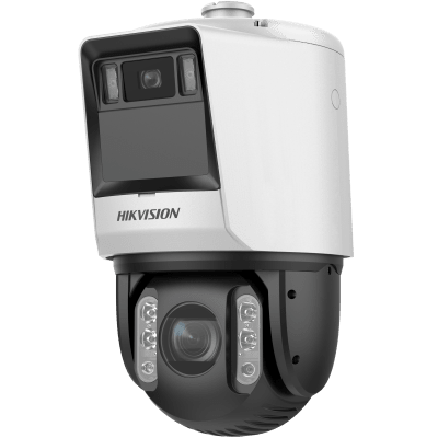 Imagen de [TandemVu] PTZ IP 4 Megapixel con Cámara Panoramica 6 Megapixel / 32X Zoom / 200 mts IR / 30 mts Luz Blanca / ACUSENSE / IP66 / Alerta Audible y Luz Estroboscopica / Autoseguimiento / Hi-PoE / Alarmas I/O / Ultra Baja Iluminación / Micro SD