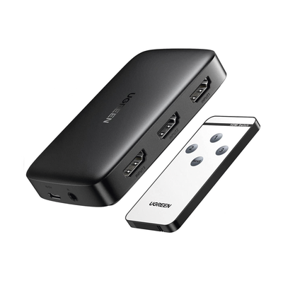 Imagen de Conmutador HDMI (Switch) 4K@30Hz | 3 Entradas a 1 Salida | 3D | Transmisión Estable | Incluye Control Remoto | Receptor de Infrarrojos | Indicador LED | Chip Inteligente | Incluye Cable Micro USB para Alimentación.