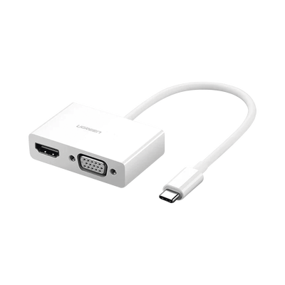 Imagen de Adaptador USB C a HDMI VGA | Compatible con Thunderbolt 3 | USB 3.1 Tipo C | HDMI 4K*2K @30Hz | VGA 1920*1080@60hz | Salidas Simultaneas en Modo Espejo | Caja de ABS | No requiere Controlador | Chip IC inteligente incorporado.